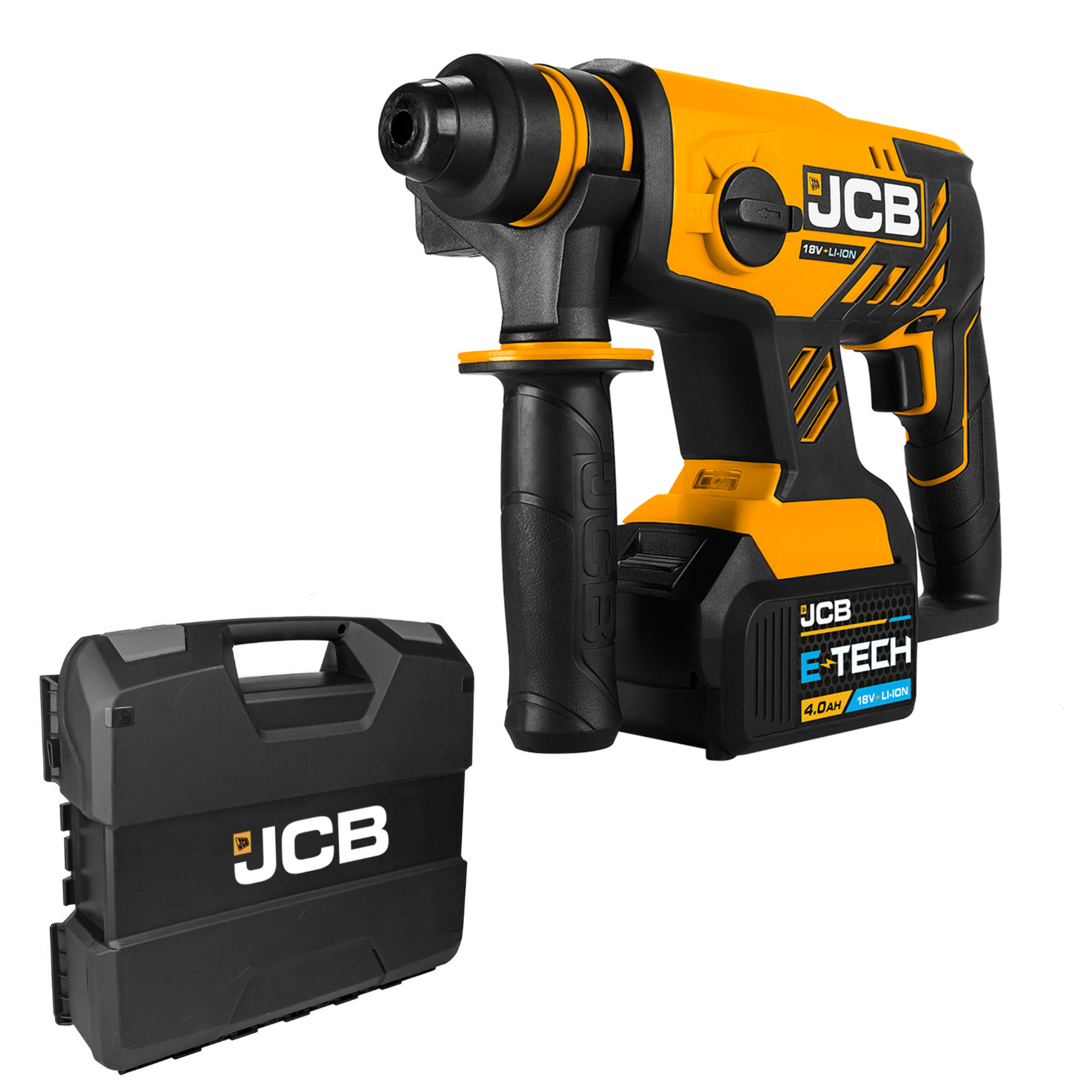 JCB 18V Brushless SDS Rotary Hammer Drill 4Ah Battery With W-BOXX 136 Case