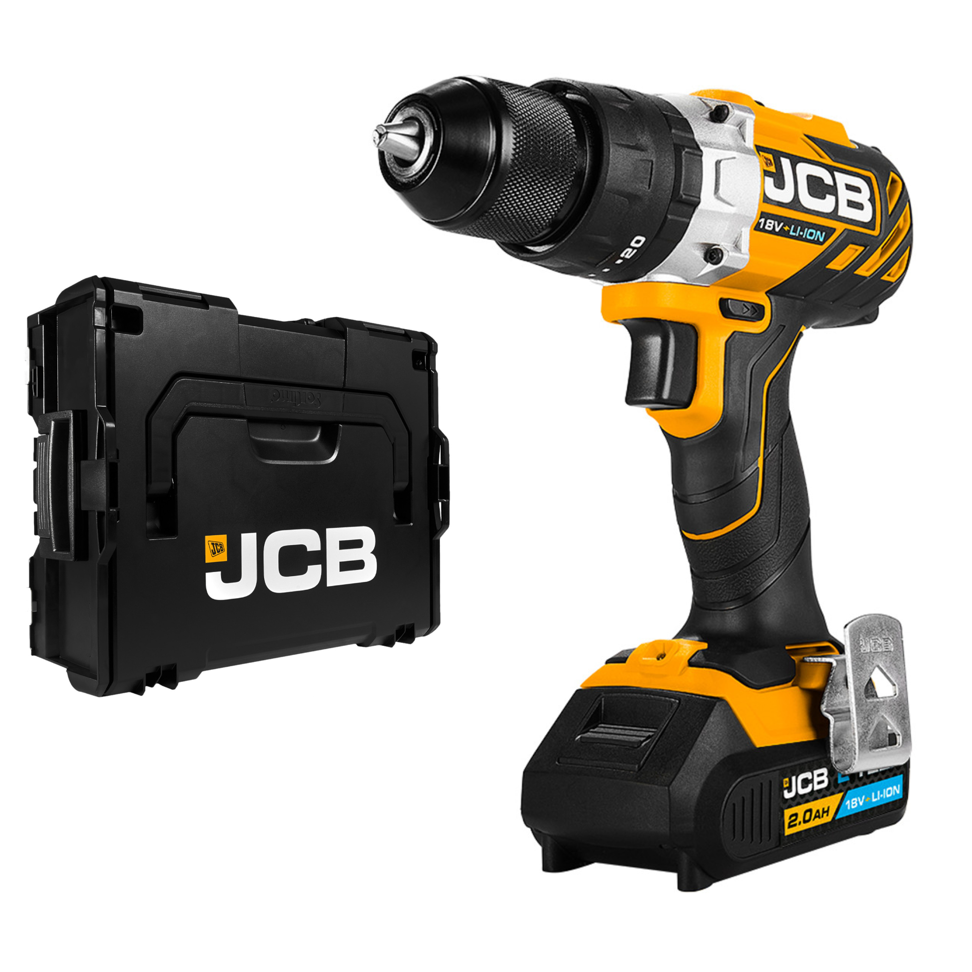 JCB 18V Brushless Combi Drill 2Ah Battery With L-BOXX 136