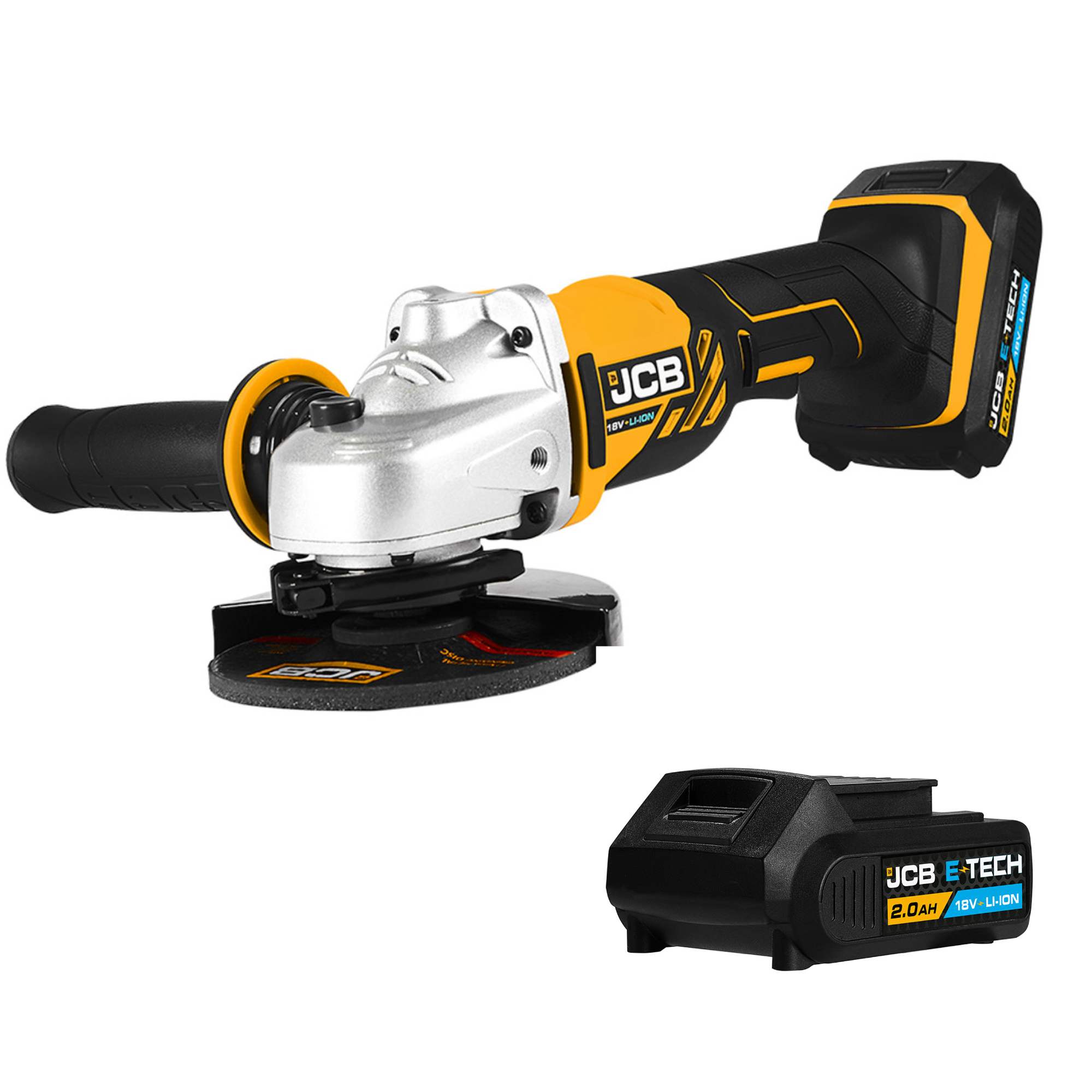 JCB 18V Angle Grinder 2X 2Ah Batteries