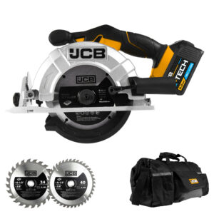 JCB 18V Circular Saw 5Ah Battery Plus 20" Kit Bag With 2Pc TCT Saw Blade Set