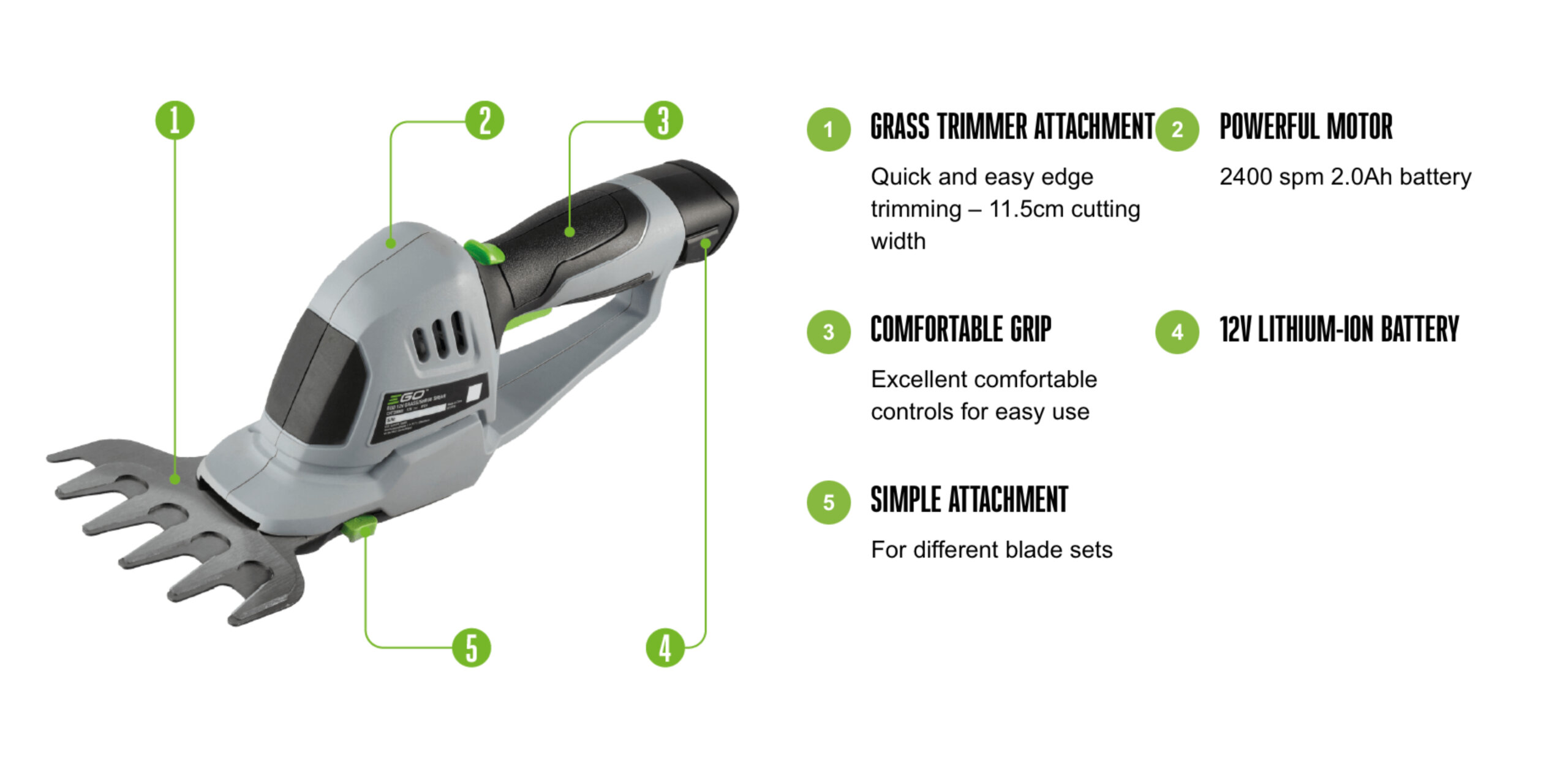 EGO CHT2001E - 12V Grass/Shrub Shear