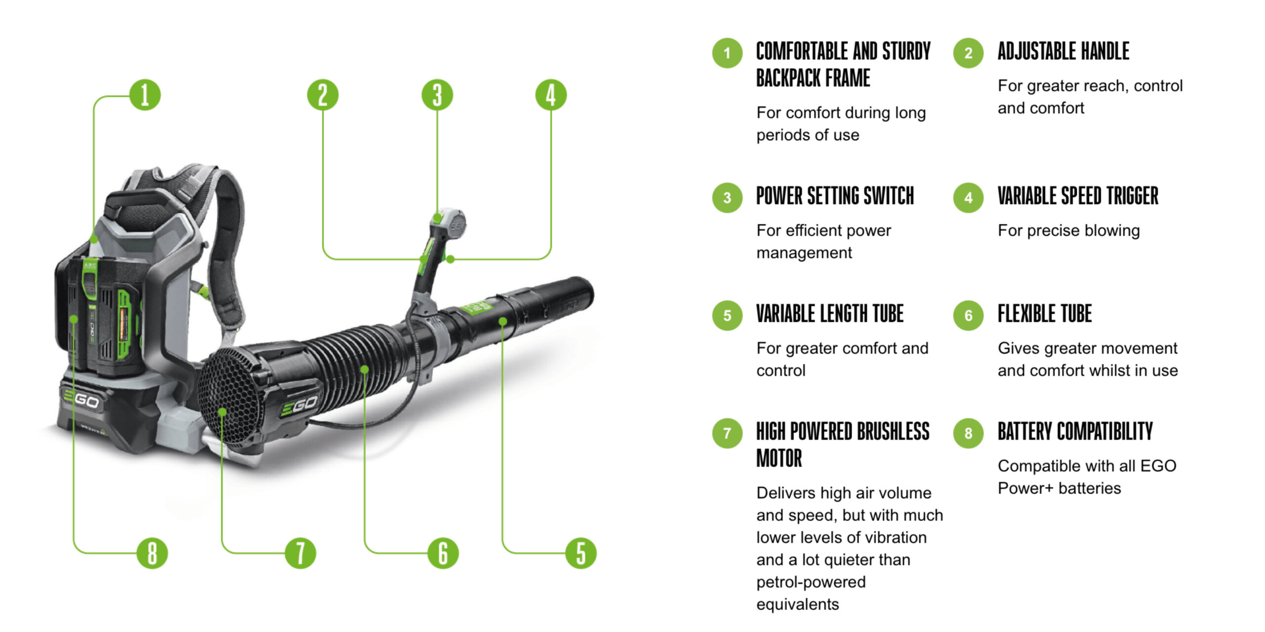 EGO LB6000E Backpack Blower - Unit Only