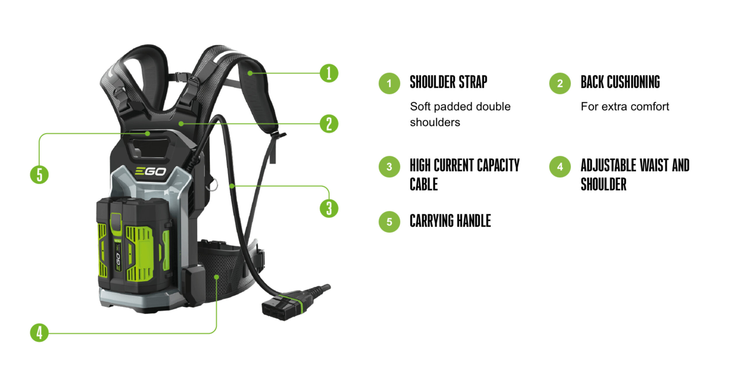 EGO BHX1000-K0002 - Backpack Harness Kit Including Hip Belt