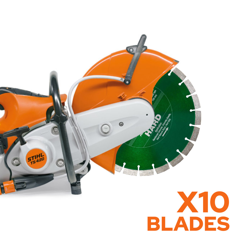 STIHL TS420 350mm Petrol Disc Cutter BUNDLE (10 BLADES)