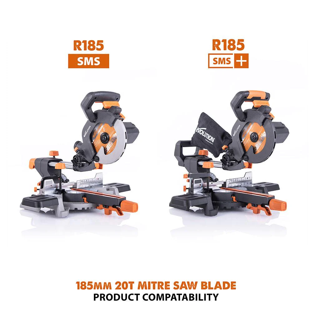 Evolution 185mm Multi-Material Cutting 20T Blade (Mitre Saws Only)