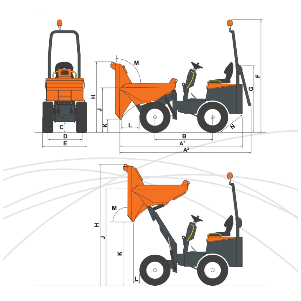 BELLE DX 1000HT 1 Tonne, Hi-Tip Dumper