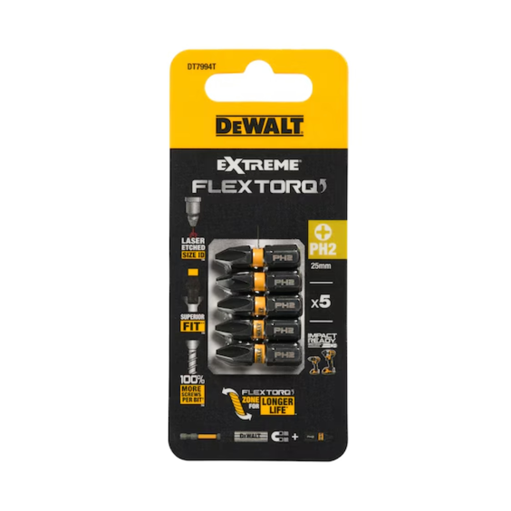 DeWalt DT7994T-QZ PH2 FlexTorq Screwdriver Bit 25mm (5 Pcs)