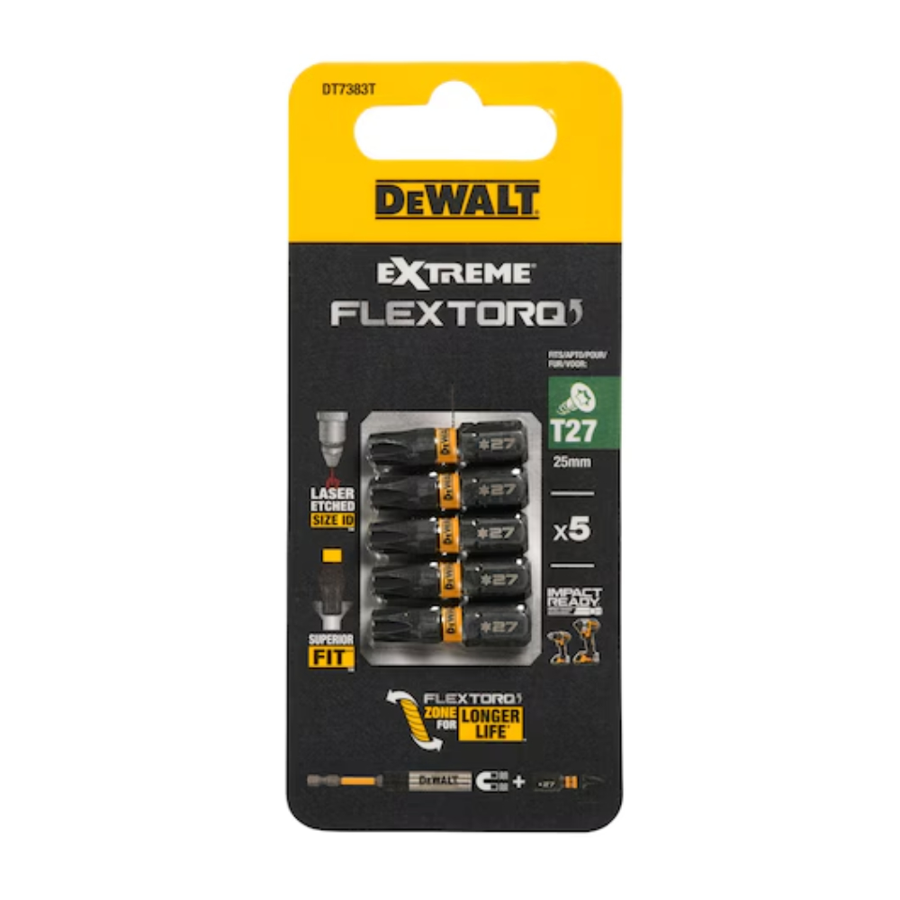 DeWalt DT7383T-QZ EXTREME FlexTorq T27 (25mm) Screwdriver Bits (5 Pcs)