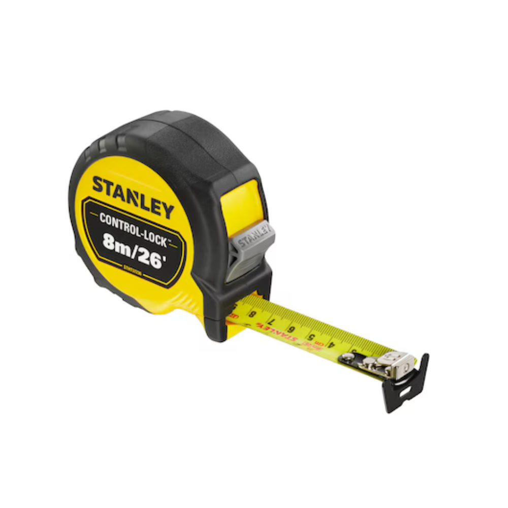 Stanley Control-Lock 8m/26ft Tape Measure (25mm Wide)
