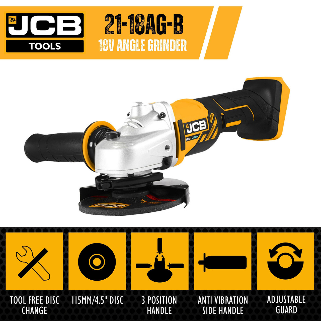 JCB 18V Angle Grinder Bare Unit