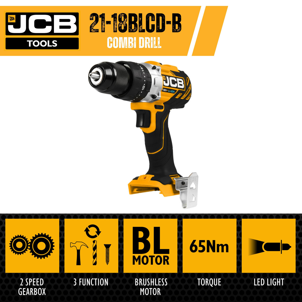 JCB 18V Brushless Combi Drill Body Bare Unit