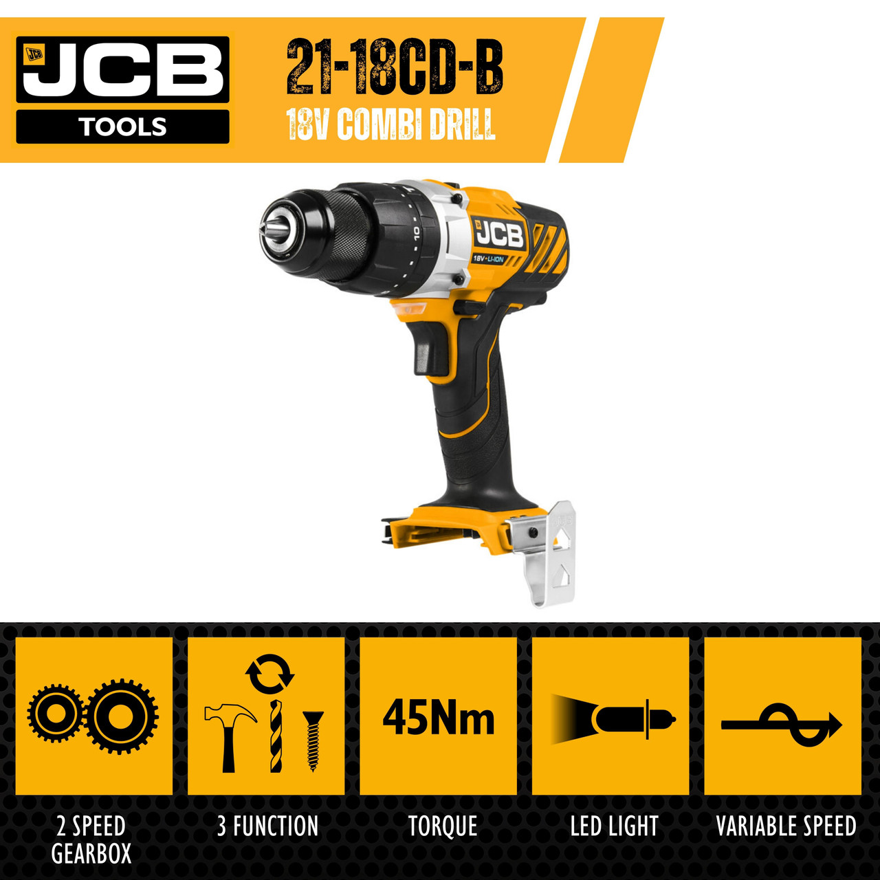 JCB 18V Combi Drill Body Bare Unit