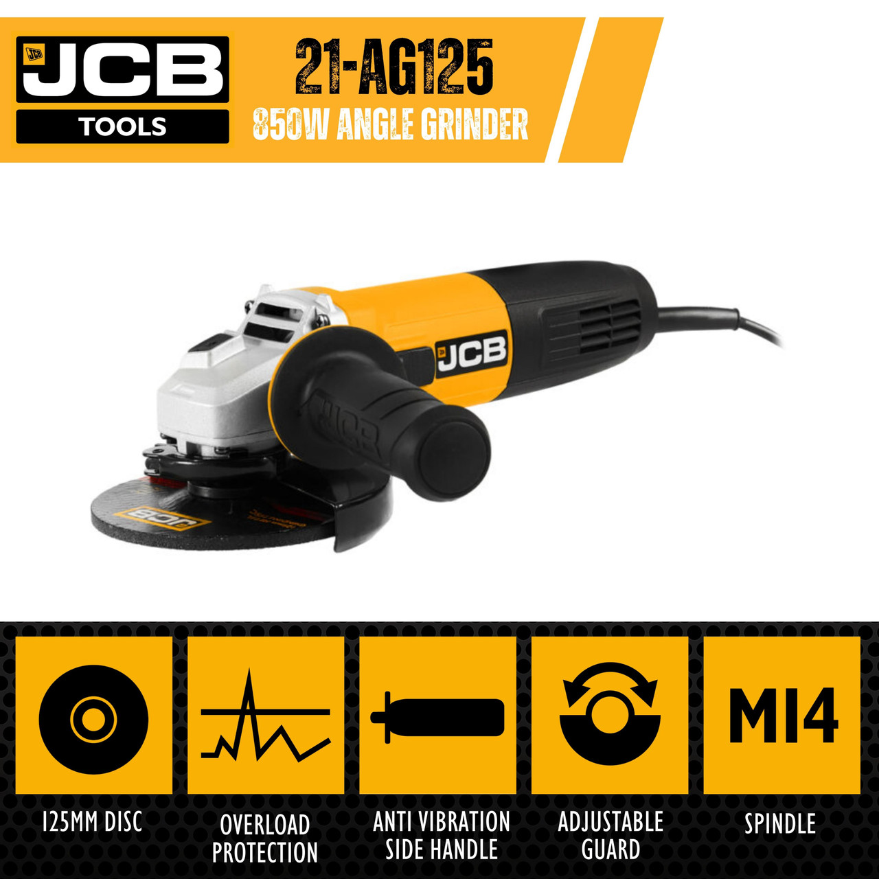 JCB 850w Angle Grinder 125mm