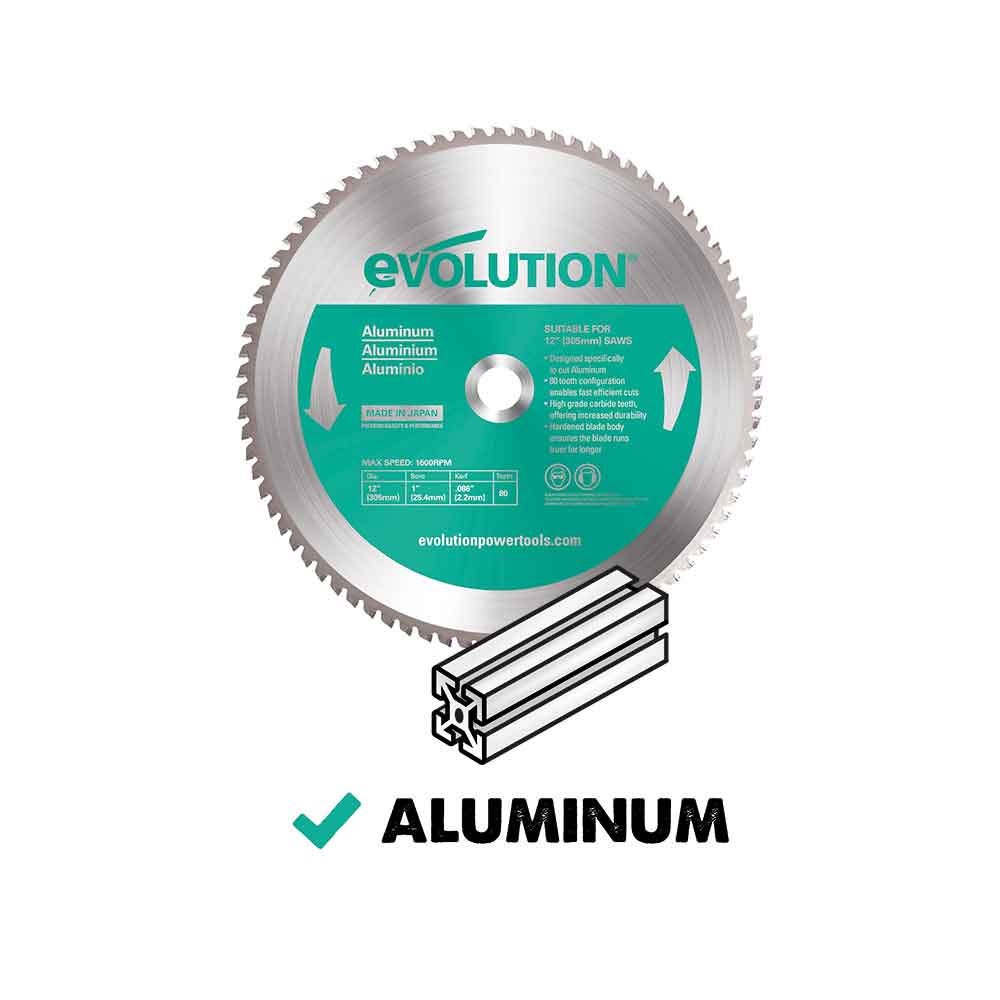 Evolution 185mm Aluminium Cutting 60T TCT Circular Saw Blade