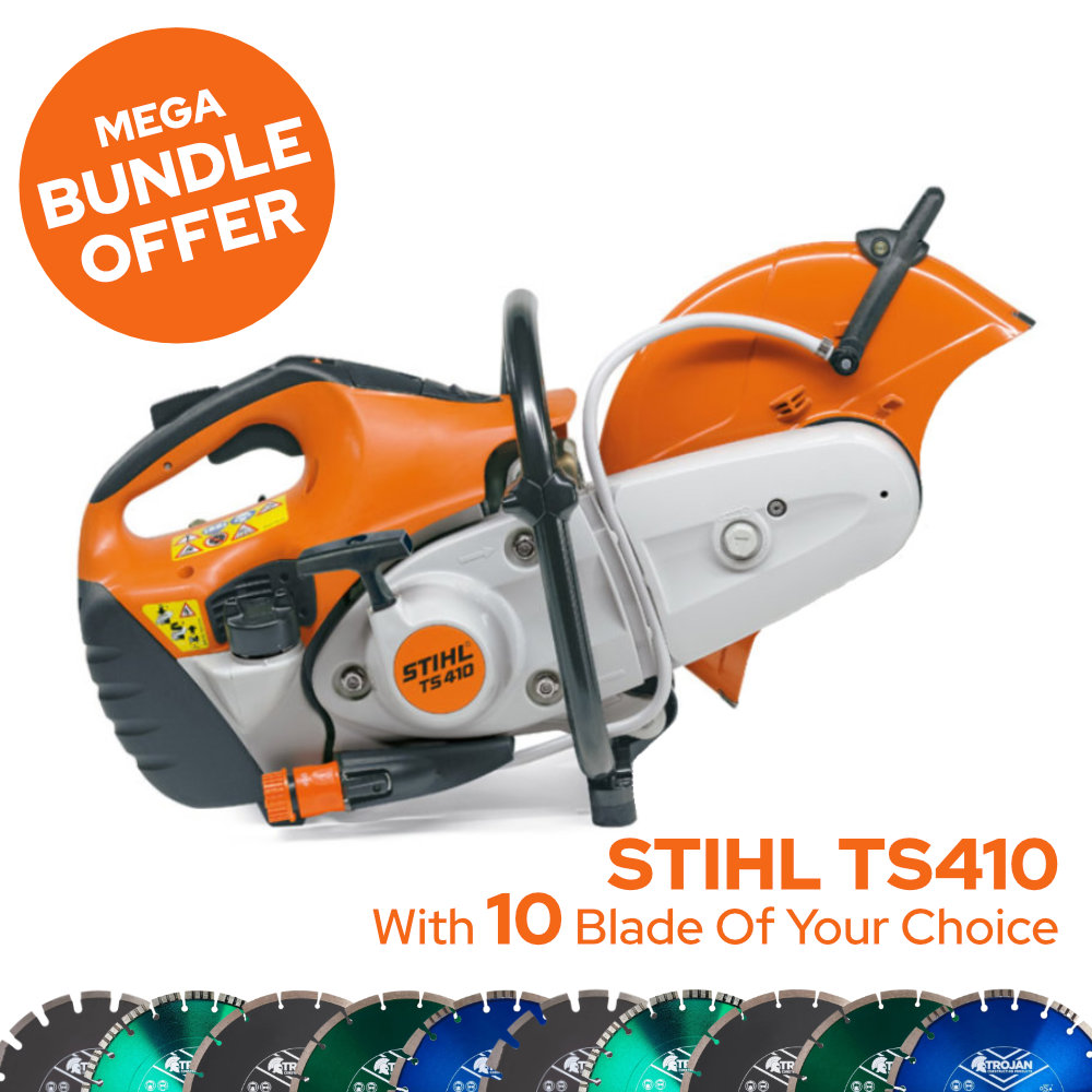 STIHL TS410 300mm Petrol Disc Cutter BUNDLE (10 BLADES)