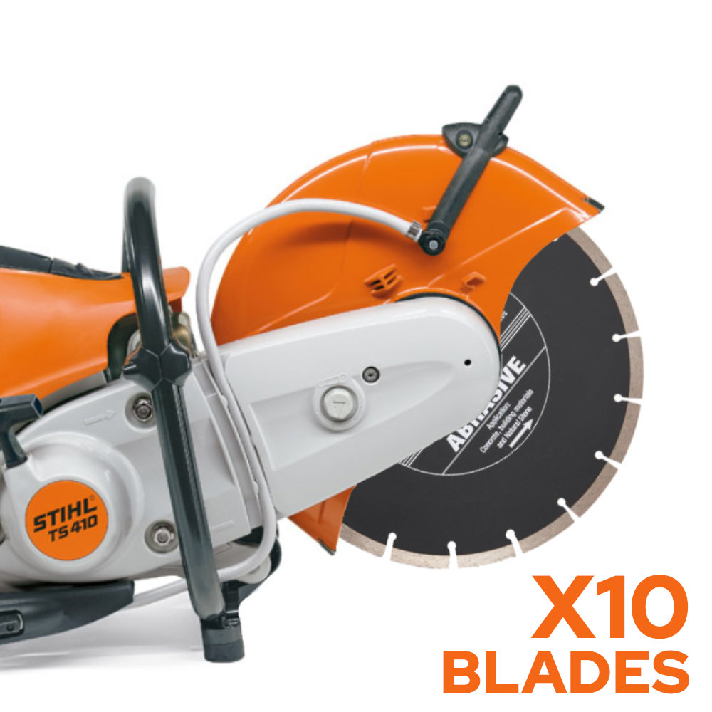 STIHL TS410 300mm Petrol Disc Cutter BUNDLE (10 BLADES)