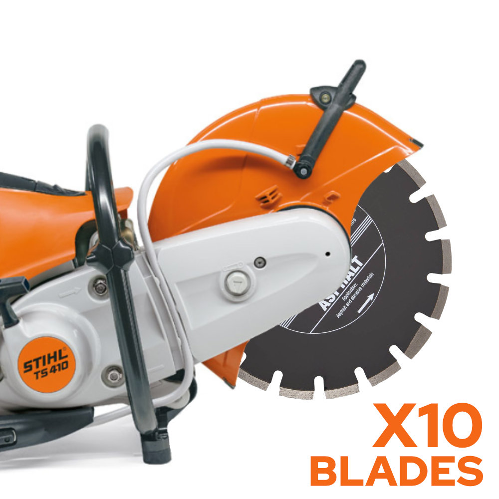 STIHL TS410 300mm Petrol Disc Cutter BUNDLE (10 BLADES)
