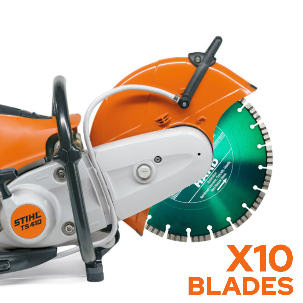 STIHL TS410 300mm Petrol Disc Cutter BUNDLE (10 BLADES)