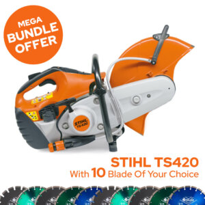 STIHL TS420 350mm Petrol Disc Cutter BUNDLE (10 BLADES)