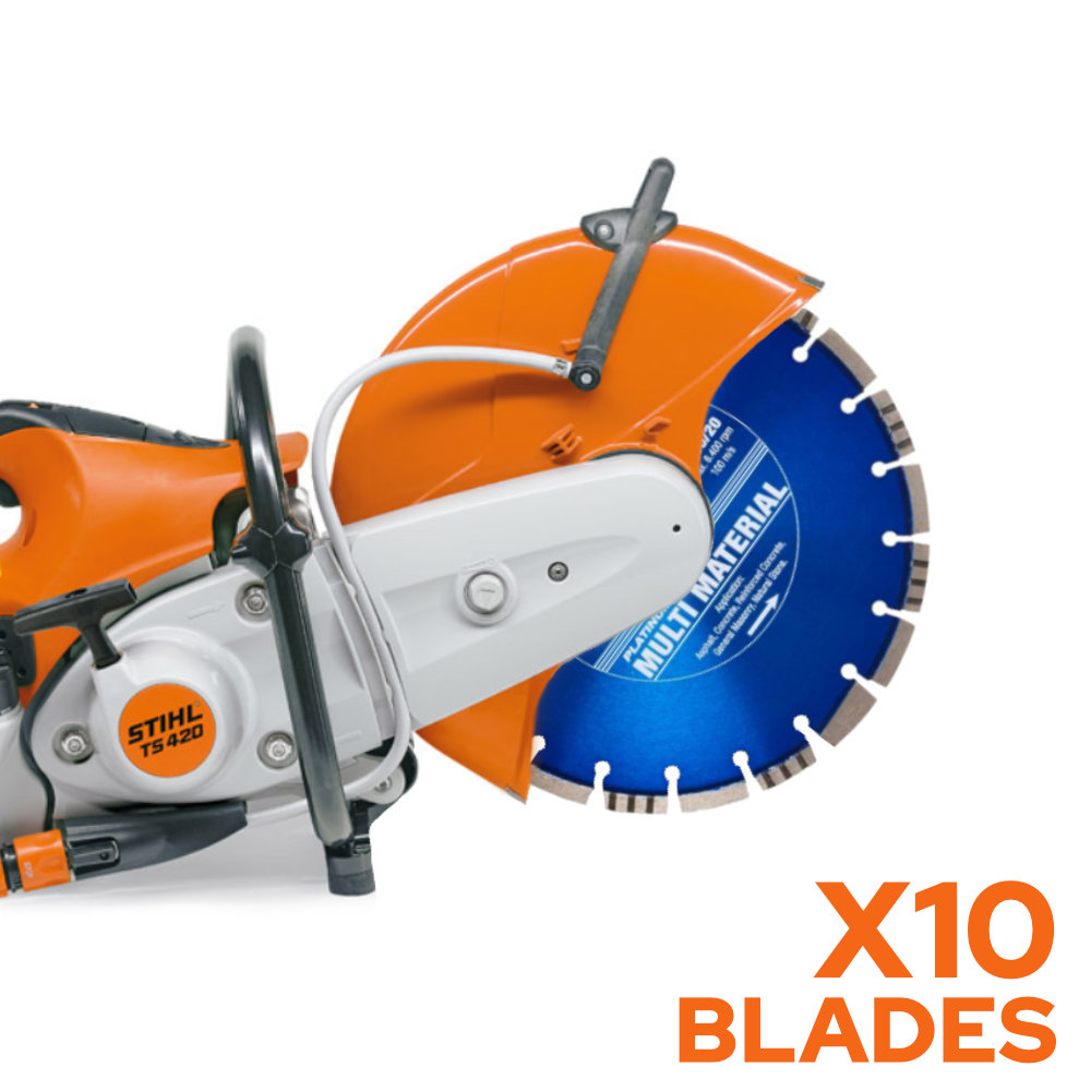 STIHL TS420 350mm Petrol Disc Cutter BUNDLE (10 BLADES)