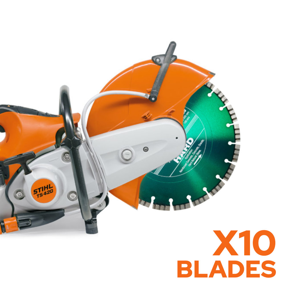 STIHL TS420 350mm Petrol Disc Cutter BUNDLE (10 BLADES)