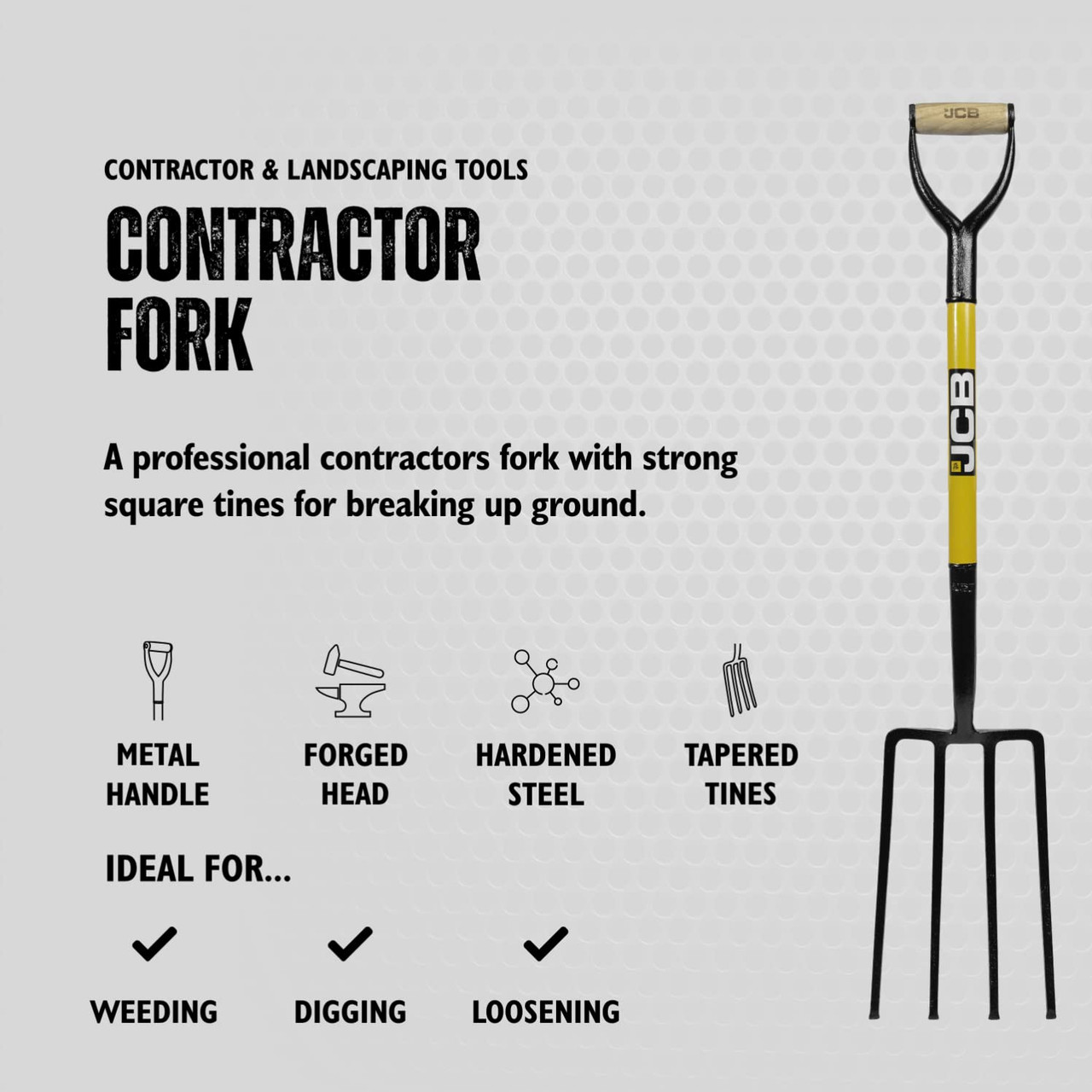 JCB Professional Solid Forged Contractors Fork