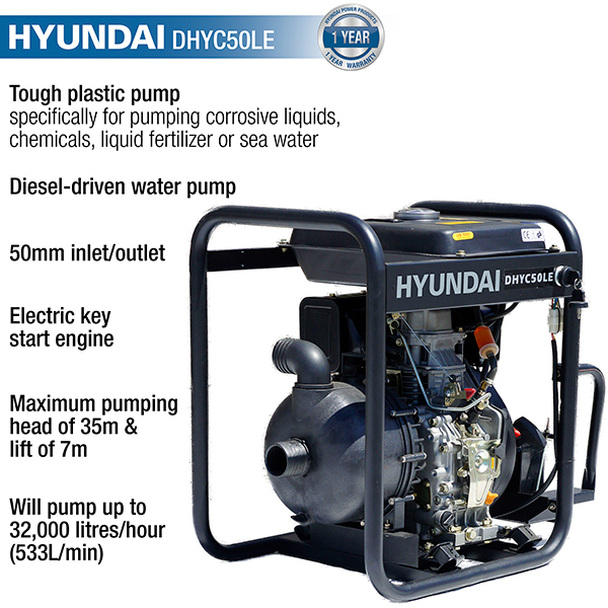 Hyundai Diesel Chemical Water Pump 50mm DHYC50LE