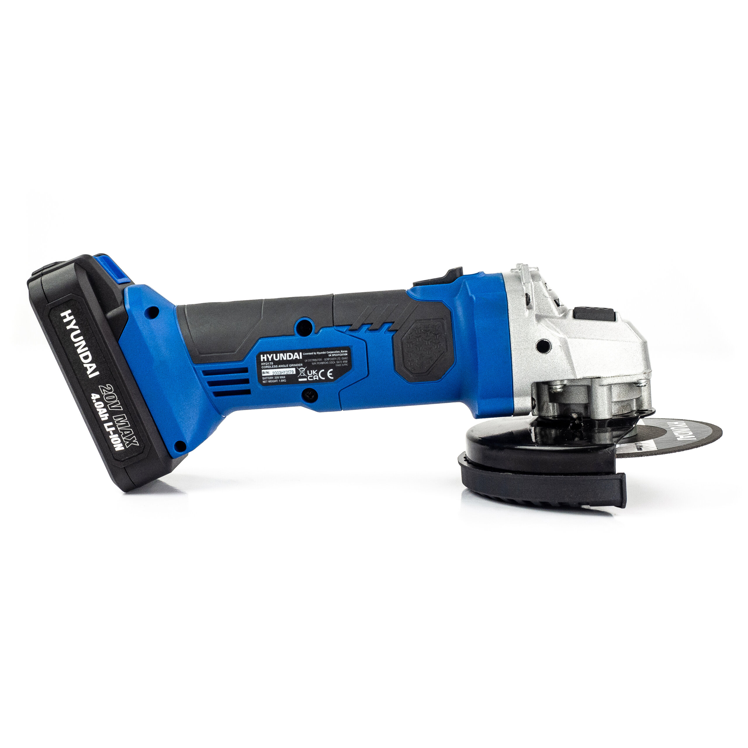 Hyundai 20V MAX Li-Ion Cordless Angle Grinder With 125mm Disc | HY2179