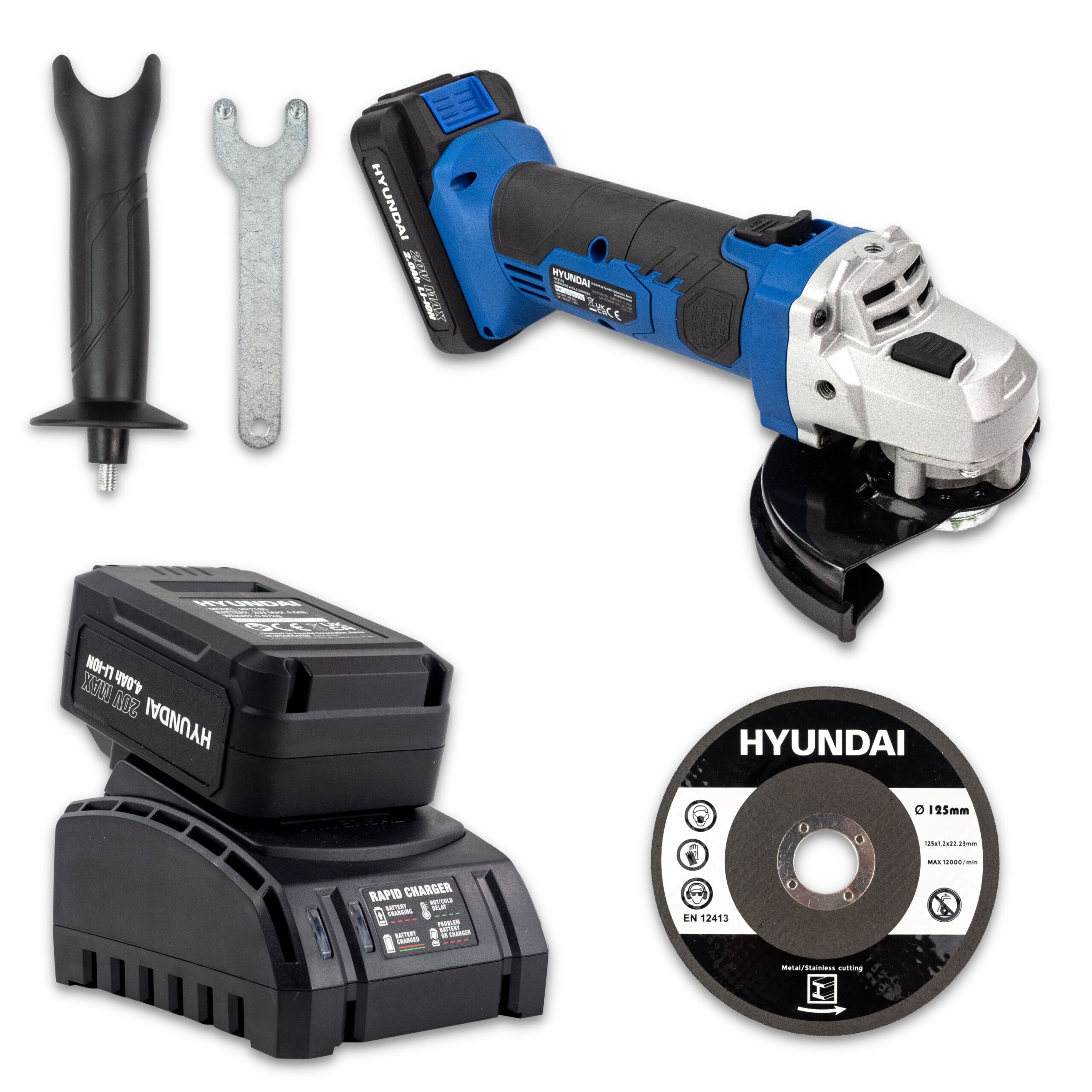 Hyundai 20V MAX Li-Ion Cordless Angle Grinder With 125mm Disc | HY2179