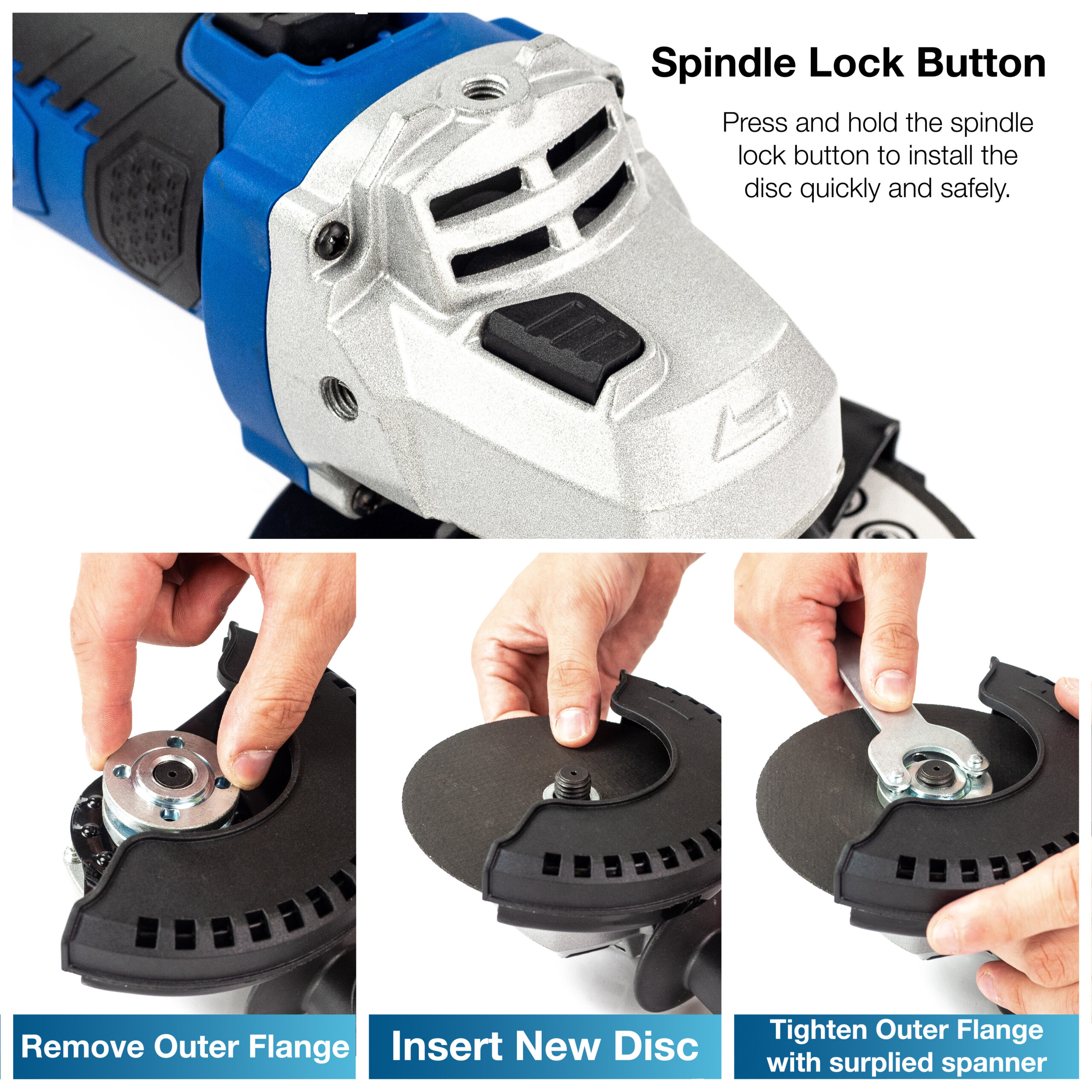 Hyundai 20V MAX Li-Ion Cordless Angle Grinder With 125mm Disc | HY2179