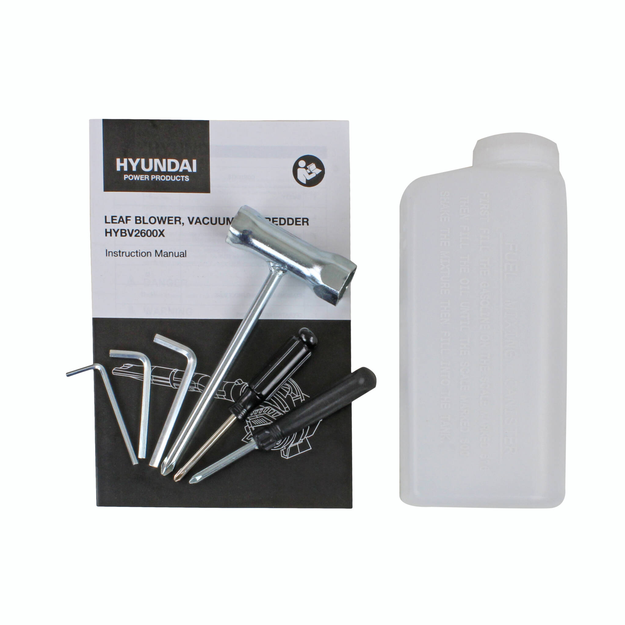 Hyundai HYBV2600X 26cc 2-Stroke 3-in-1 Petrol Leaf Blower, Garden Vac & Shredder, 157mph Air Speed, 40L Collection Bag