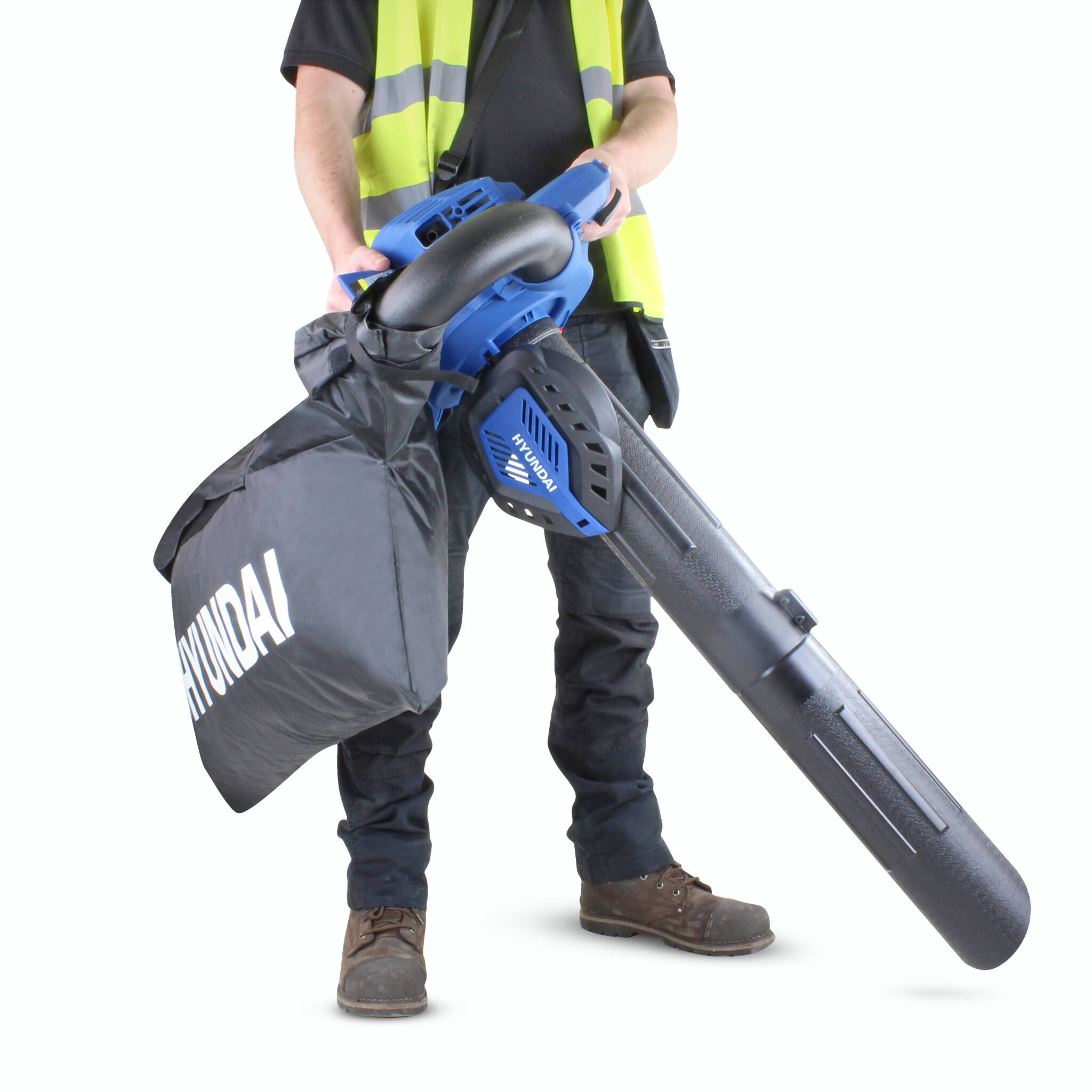 Hyundai HYBV2600X 26cc 2-Stroke 3-in-1 Petrol Leaf Blower, Garden Vac & Shredder, 157mph Air Speed, 40L Collection Bag