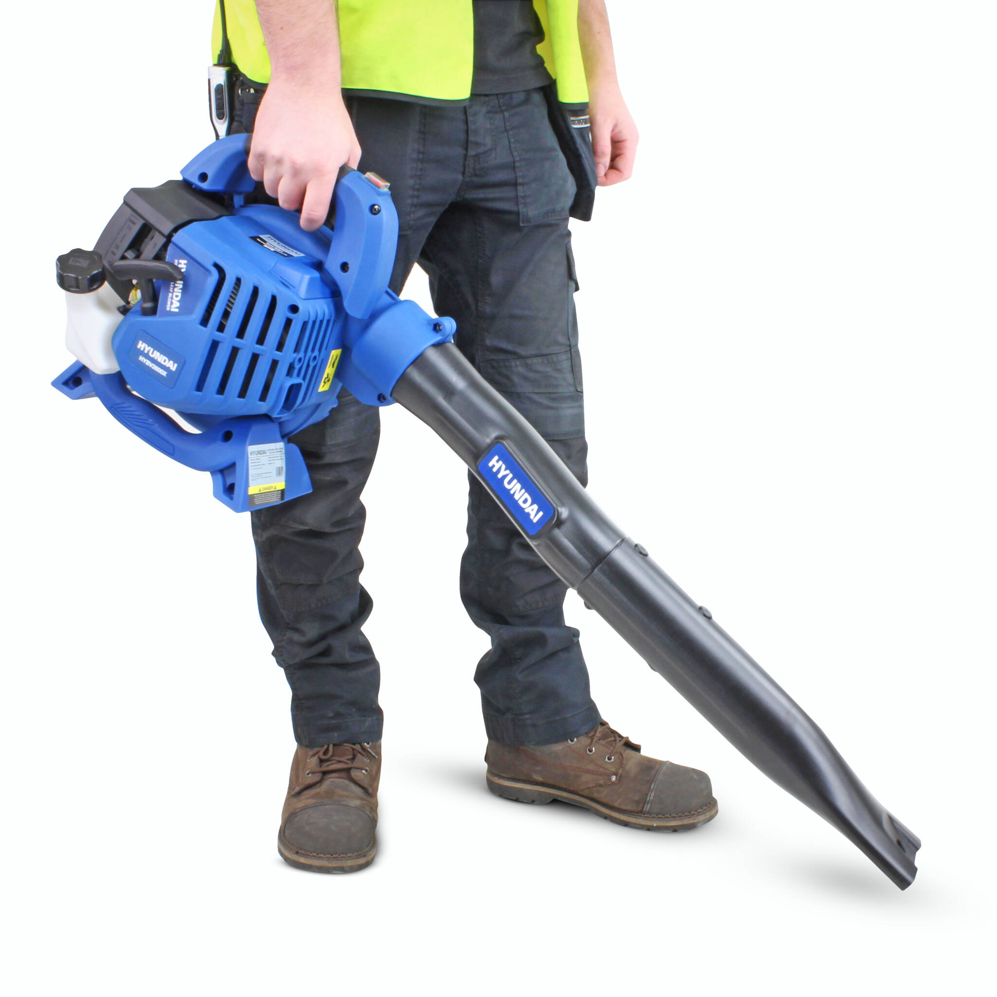 Hyundai HYBV2600X 26cc 2-Stroke 3-in-1 Petrol Leaf Blower, Garden Vac & Shredder, 157mph Air Speed, 40L Collection Bag