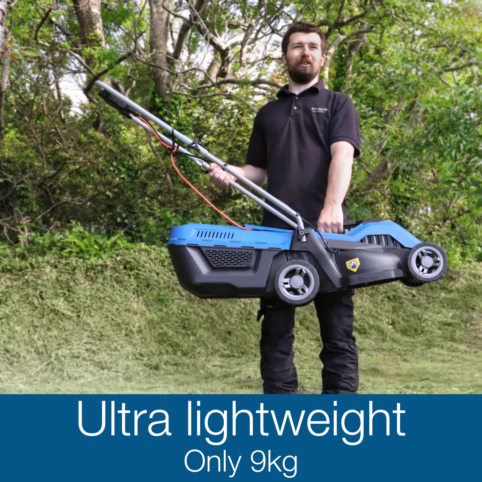 Hyundai HYM3300E 33cm Corded Electric 1200w/230v Roller Mulching Lawnmower