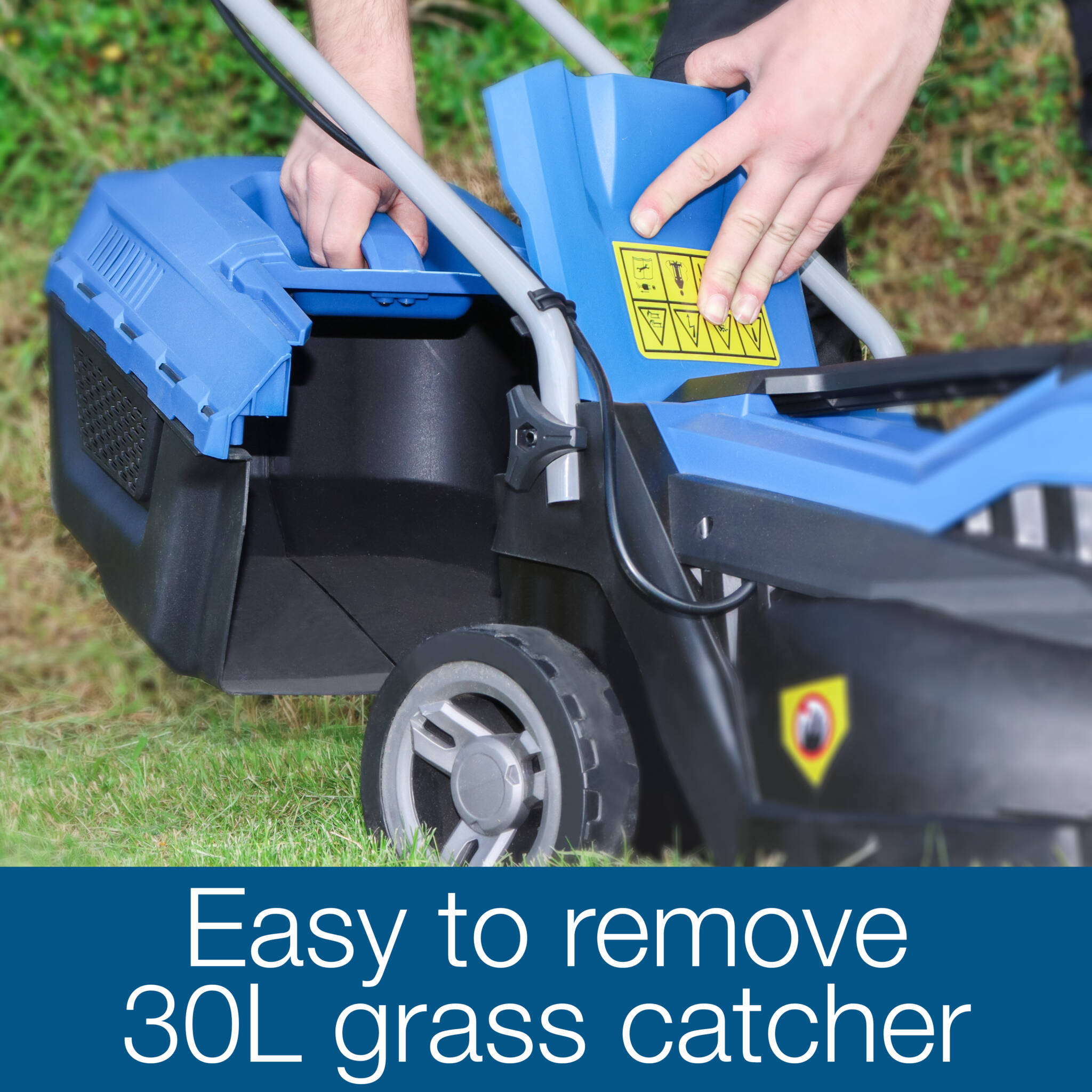 Hyundai HYM3300E 33cm Corded Electric 1200w/230v Roller Mulching Lawnmower