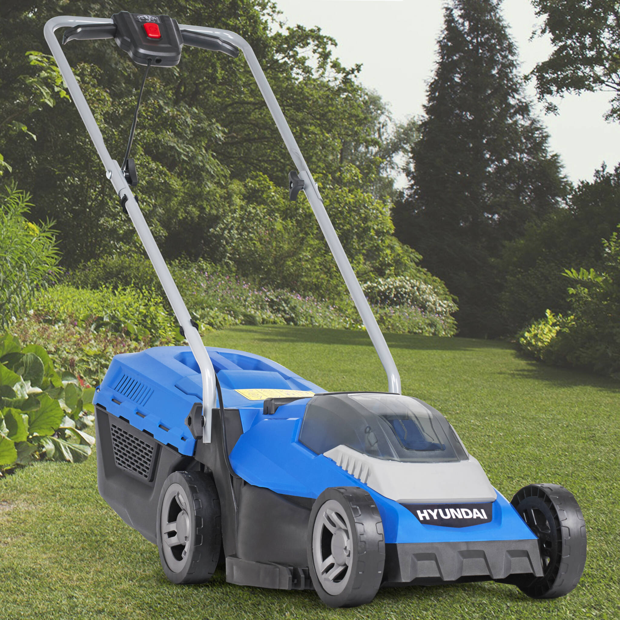 Hyundai HYM40LI330P 40V Lithium-Ion Cordless Battery Powered Roller Lawn Mower 33cm Cutting Width With Battery and Charger