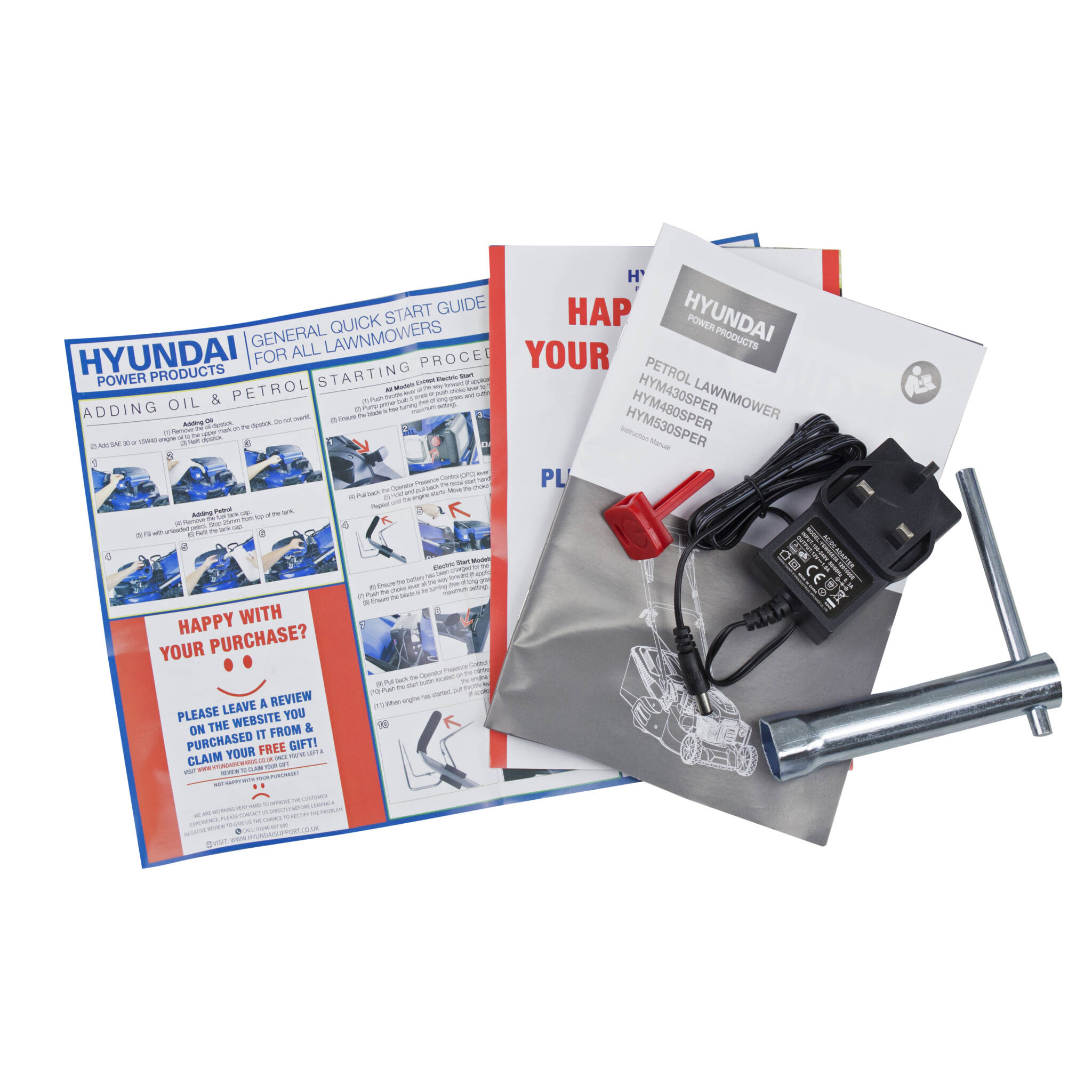 Hyundai HYM430SPER 17"/43cm 139cc Electric-Start Self-Propelled Petrol Roller Lawnmower