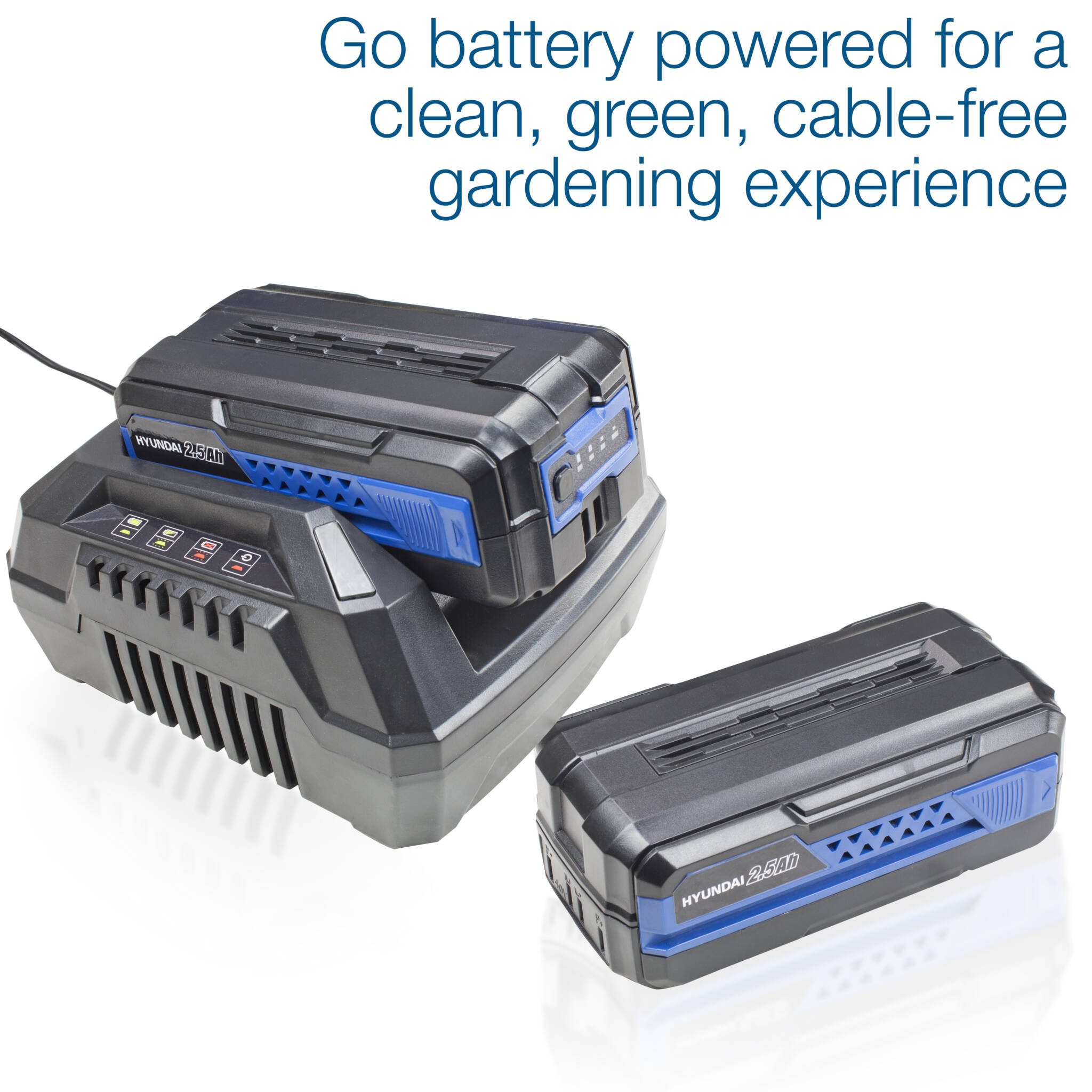 Hyundai HYM80Li460SP 18"/45cm Cordless 80v Lithium-Ion Battery Self Propelled Lawnmower with Battery and Charger