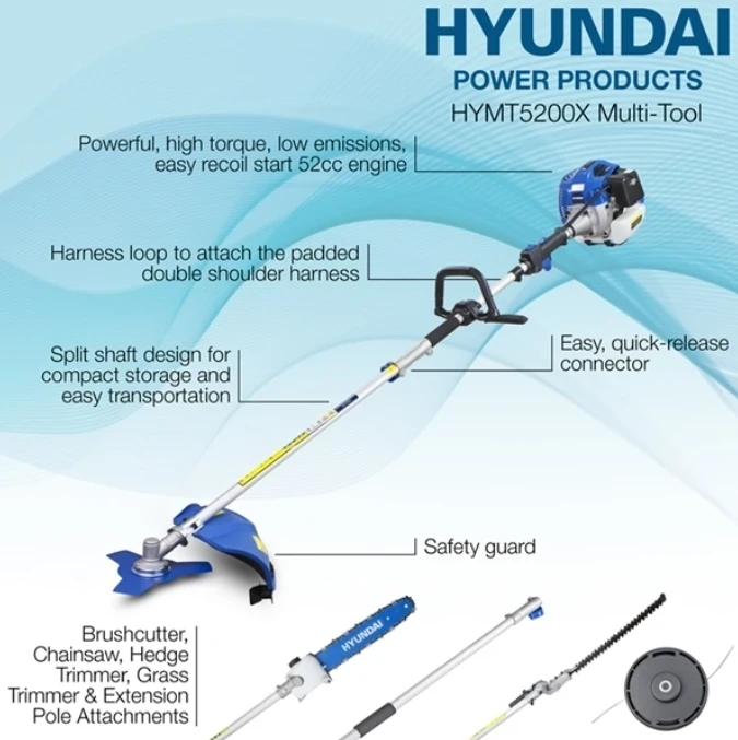 Hyundai 52cc Petrol Garden Multi Tool | HYMT5200X