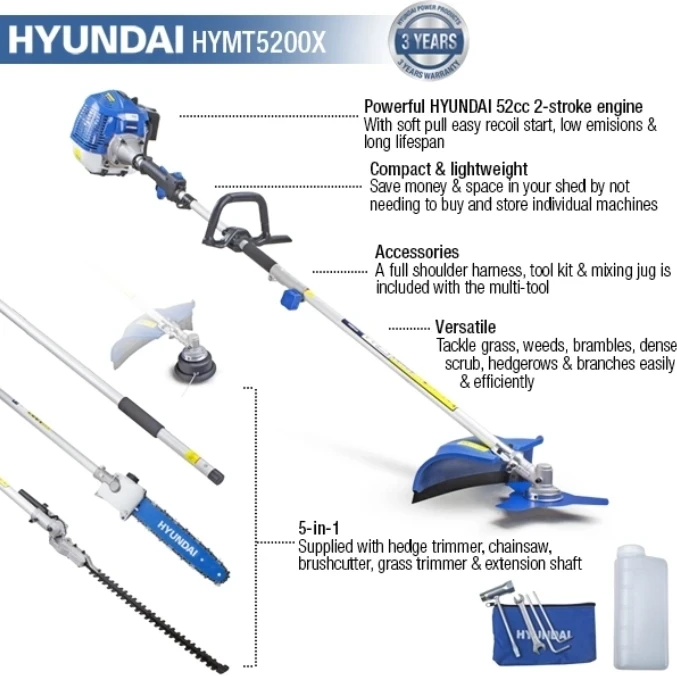Hyundai 52cc Petrol Garden Multi Tool | HYMT5200X