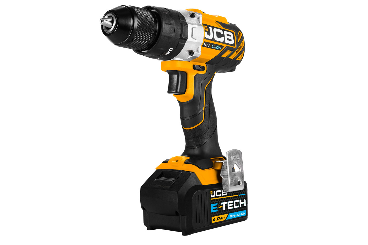 JCB 18V Brushless Combi Drill 2 x 4Ah Battery, W-BOXX 136 & 4 Piece Multi Purpose Bit Set
