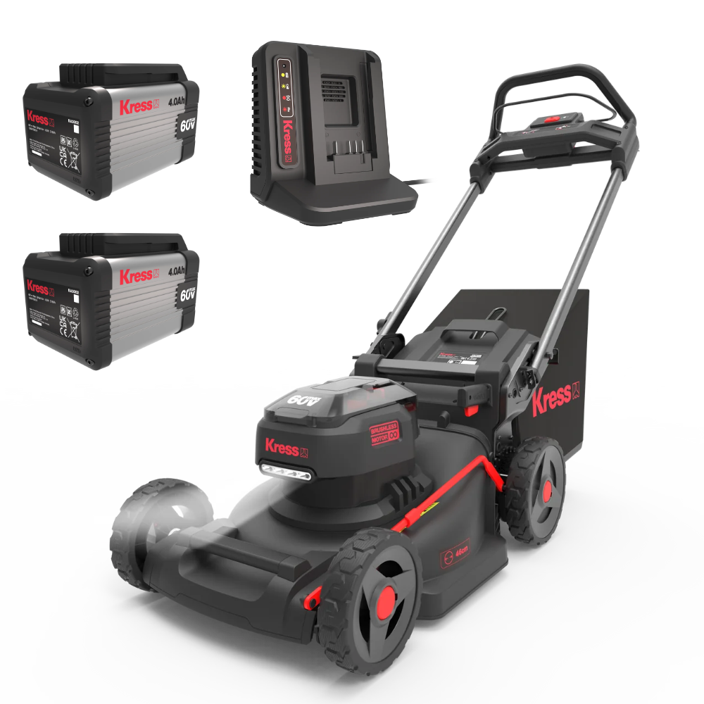 Kress KG756E.9 60 V Cordless Push Lawn Mower With 46 cm Cutting Width