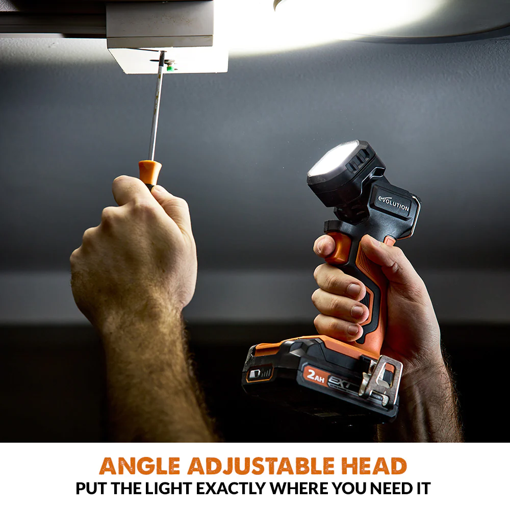 Evolution Cordless R1000TOR-Li 1000 Lumen Work Torch 18v Li-Ion EXT