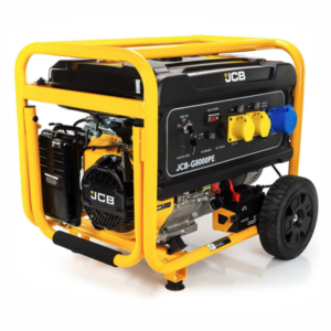 JCB 7.9kW / 9.8kVA Petrol Site Generator, 115V / 230V 15hp 457cc JCB Engine, Recoil & Electric Start