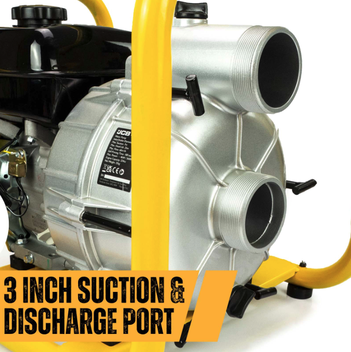 JCB 80mm 3’’ Professional Petrol Trash Water Pump 1000L/min 7.5hp 224cc 4-Stroke
