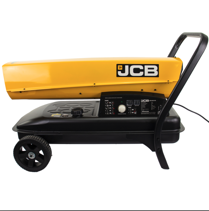 JCB 215,000BTU / 63kW Diesel Space Heater 1300m³ Coverage, Diesel or Kerosene, Thermostat