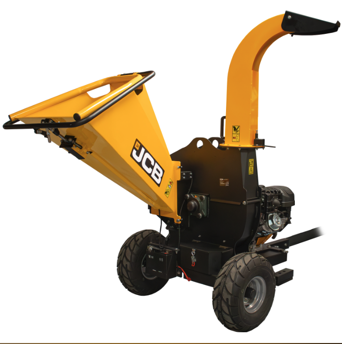 JCB 120mm / 4.72” Heavy-duty Petrol Wood Chipper 457cc, 15hp 4-Stroke, Electric Start | JCB-CH150120PE