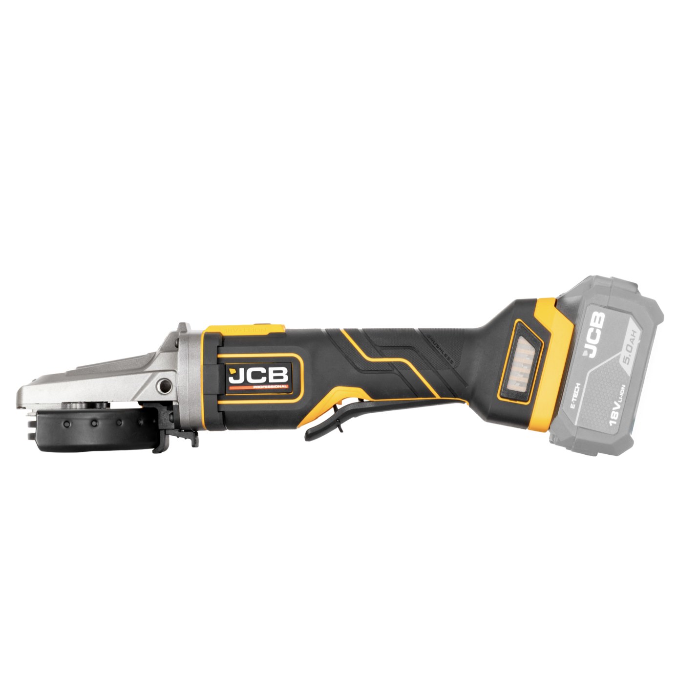 JCB Pro 18V Flat Head Angle Grinder 125mm (Bare Tool)