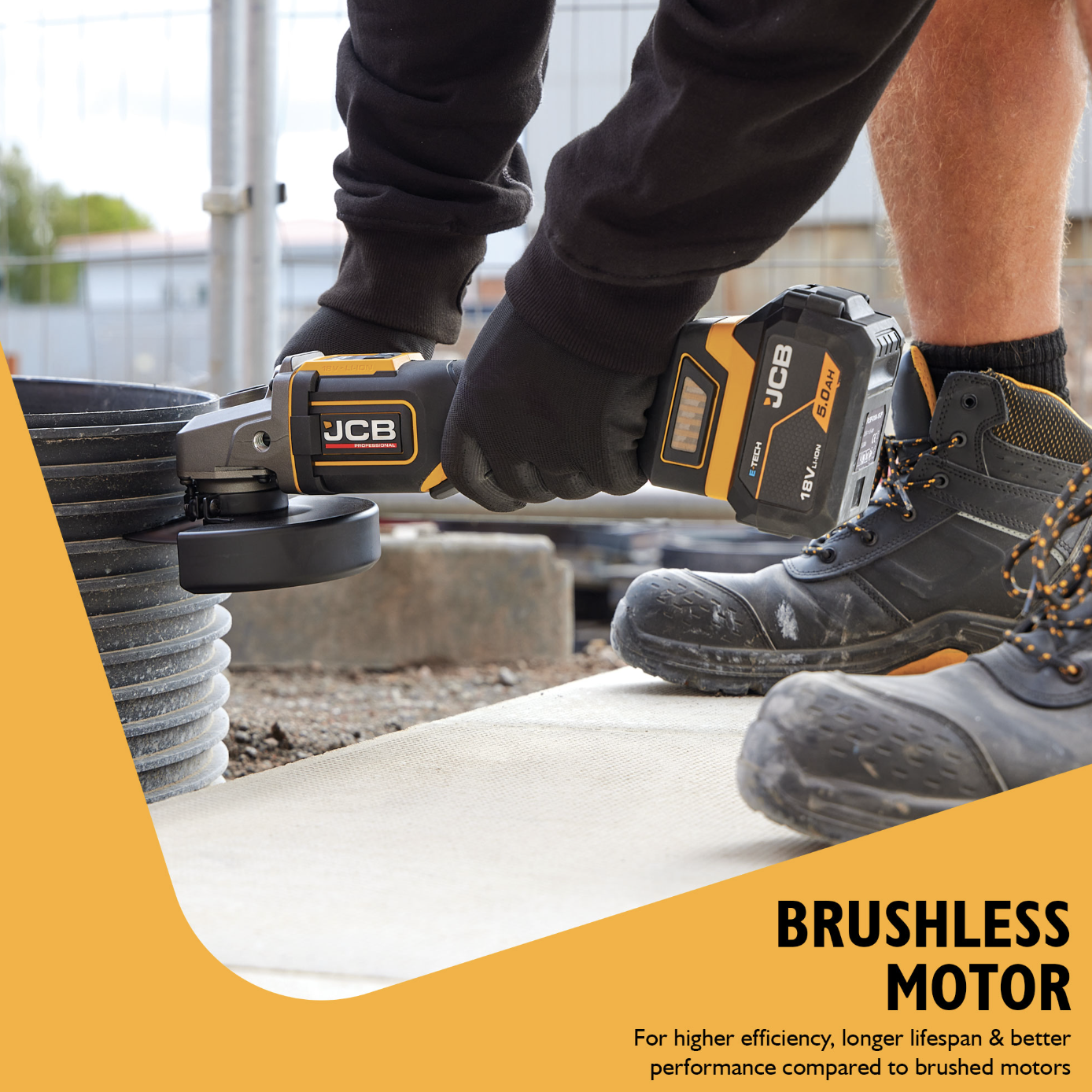 JCB Pro 18V Angle Grinder 115mm (Bare Tool)