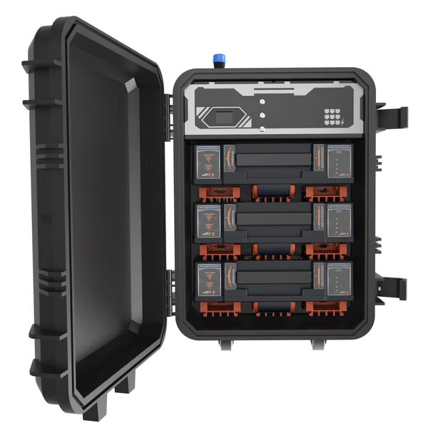 Power2Go 3 Bay Lithium Battery Pack Charging Case with D24-500 Batteries